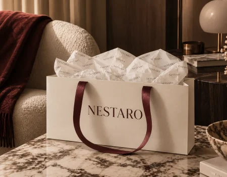 Prezentowe opakowanie NESTARO Rent w eleganckim wnętrzu